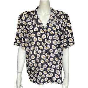 Vintage Cricket Lane Daisy Button Down Blouse with Camp Collar